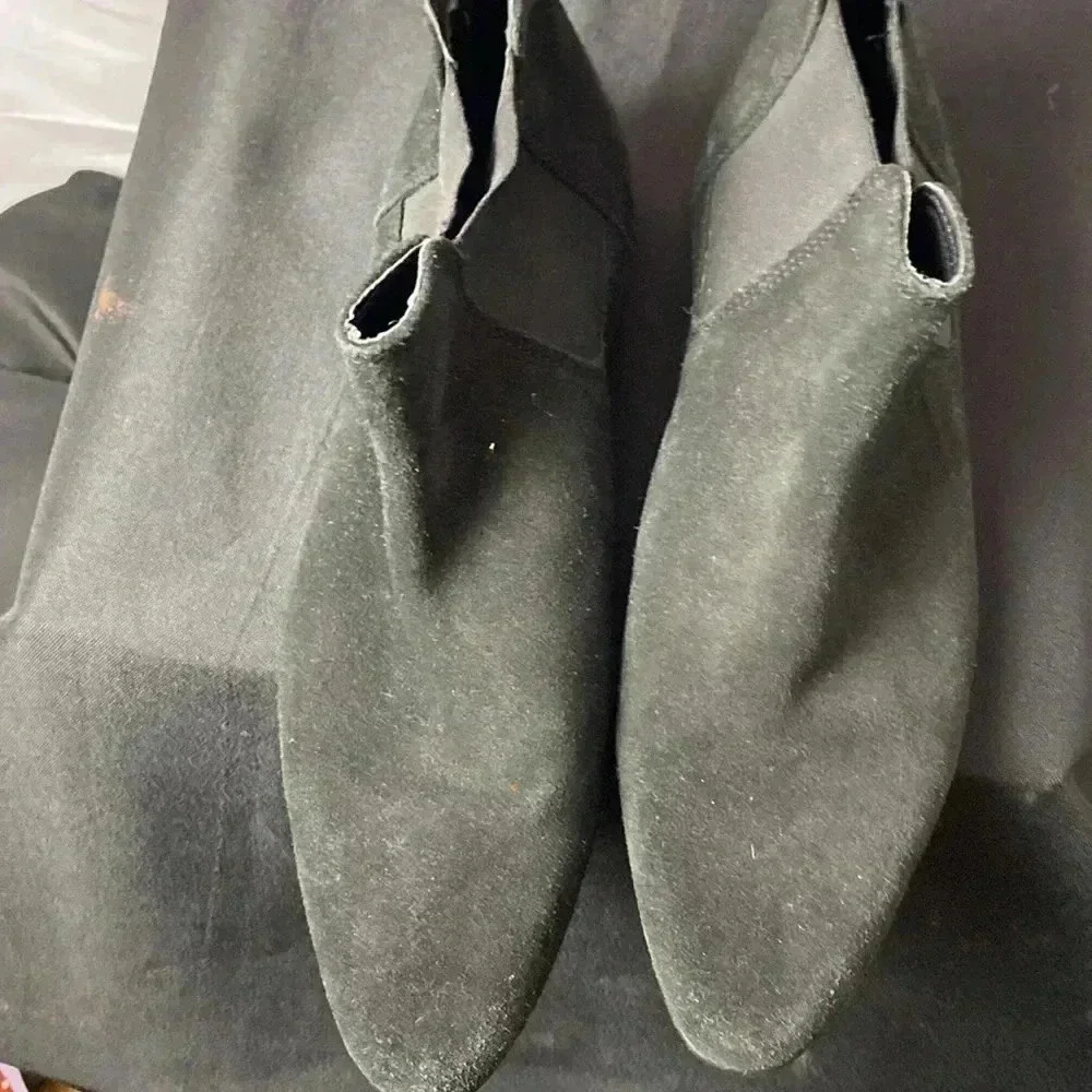 ASOS MENS SIZE 7.5 BLACK LEATHER‎ ANKLE BOOTS PULL ON CLEAN